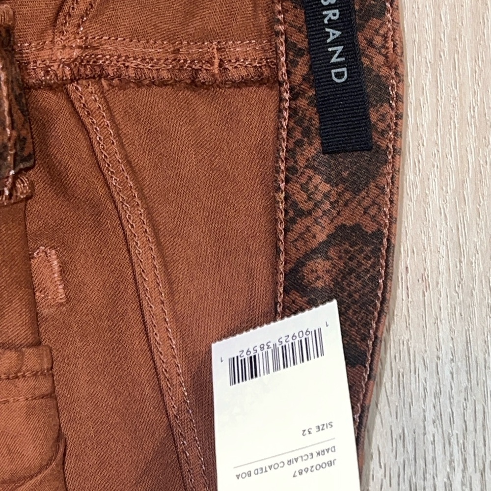 NWT J BRAND Alana High Rise Crop Skinny Jeans Animal Snake Brown Sz 32 Msrp $340 - Picture 10 of 15
